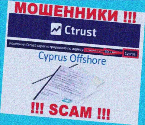 Будьте очень бдительны интернет воры СТраст зарегистрированы в оффшоре на территории - Кипр