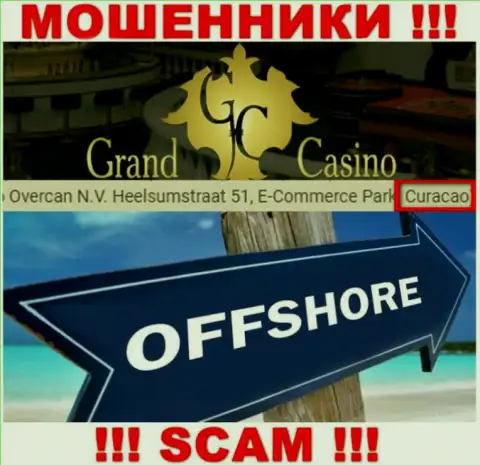 С Grand Casino взаимодействовать НЕЛЬЗЯ - скрываются в офшоре на территории - Curacao