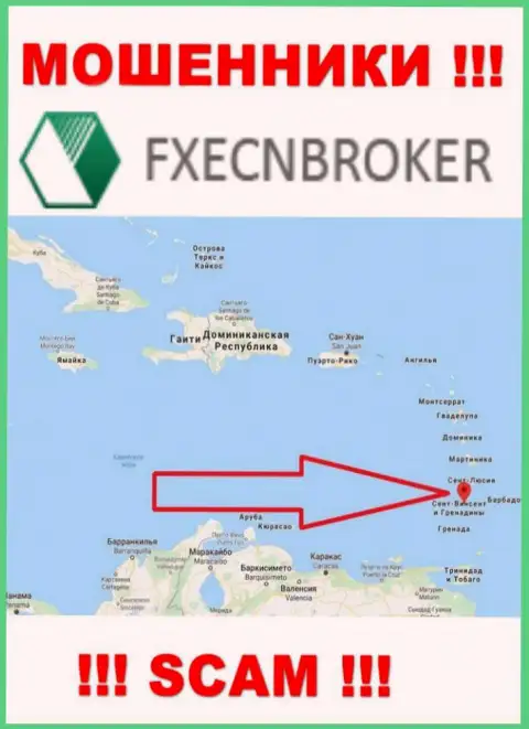 ФХ ЕЦНБрокер - это АФЕРИСТЫ, которые зарегистрированы на территории - Сент-Винсент и Гренадины