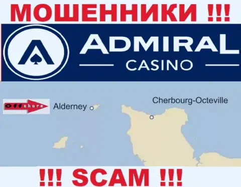 Т.к. Адмирал Казино базируются на территории Алдерней, украденные денежные активы от них не забрать