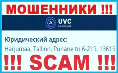 ЮВС Эксчендж - это мошенническая компания, которая зарегистрирована в офшорной зоне по адресу: Харьюмаа, Таллинн, Пунане тн 6-219, 13619