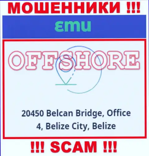 Организация ЕМ Ю находится в офшорной зоне по адресу: 20450 Belcan Bridge, Office 4, Belize City, Belize - явно жулики !