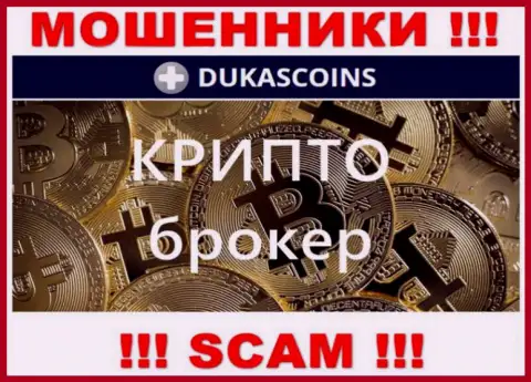Сфера деятельности internet-лохотронщиков DukasCoin - это Крипто торговля, однако имейте ввиду это надувательство !!!