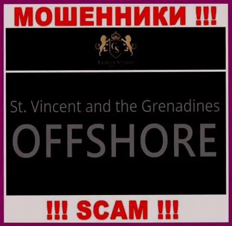 Регистрация GoldenStanley на территории St. Vincent and the Grenadines, позволяет лохотронить людей