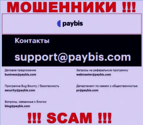 На интернет-портале конторы PayBis показана почта, писать сообщения на которую довольно-таки рискованно