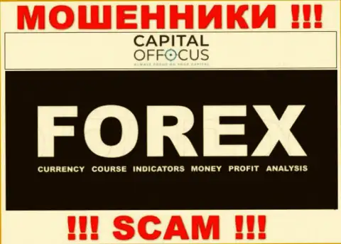 С компанией CapitalOf Focus сотрудничать довольно рискованно, их сфера деятельности Forex - это ловушка