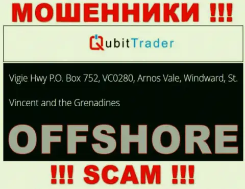 Vigie Hwy P.O. Box 752, VC0280, Arnos Vale, Windward, St. Vincent and the Grenadines - это адрес организации QubitTrader, находящийся в оффшорной зоне