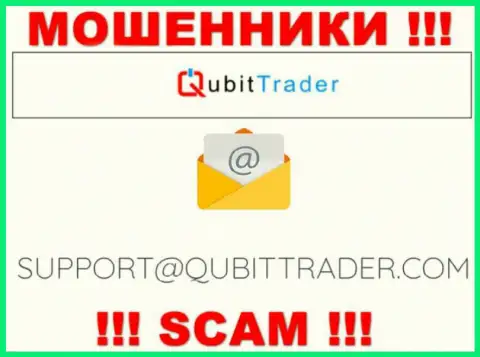 Электронная почта мошенников Qubit Trader, найденная у них на сайте, не общайтесь, все равно ограбят