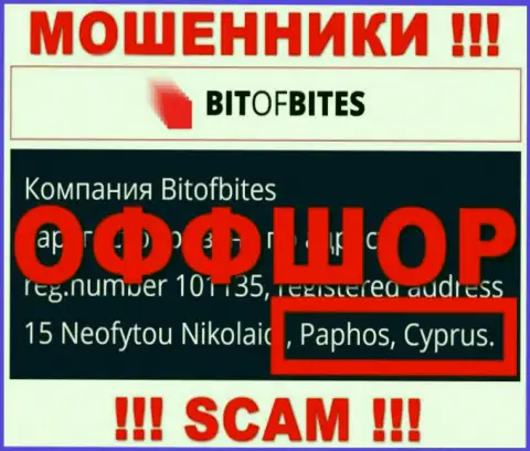 BitOfBites Com - это internet мошенники, их адрес регистрации на территории Кипр