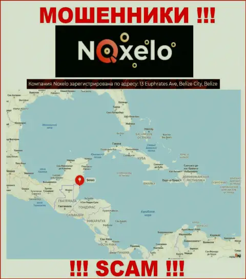 МОШЕННИКИ Noxelo присваивают деньги лохов, располагаясь в оффшоре по этому адресу: 13 Euphrates Ave, Belize City, Belize
