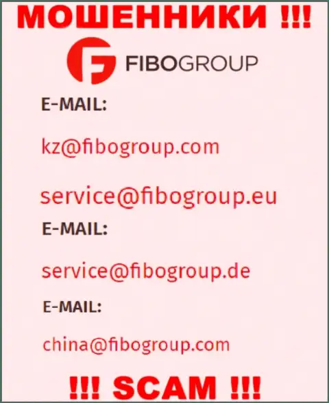 E-mail, который мошенники FIBO Group предоставили у себя на сайте