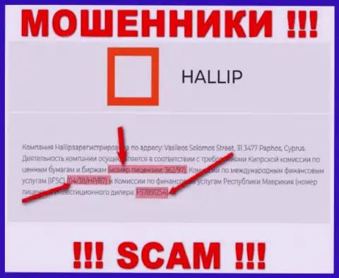Не связывайтесь с жуликами Халлип - наличием лицензионного документа, на интернет-портале, затягивают доверчивых людей