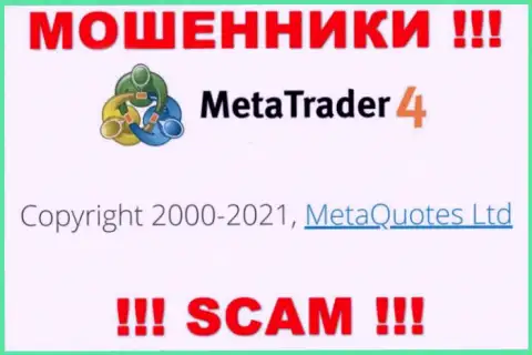Организация, которая владеет мошенниками MT 4 - это MetaQuotes Ltd