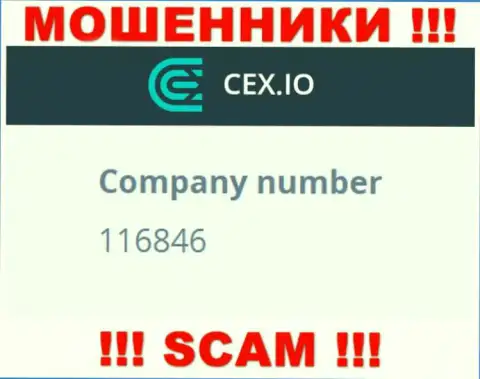 Регистрационный номер компании СиИИкс Ио Лтд - 116846