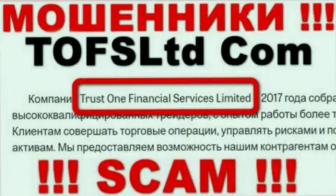 Свое юр. лицо контора ТофсЛтд не скрыла - это Trust One Financial Services Limited