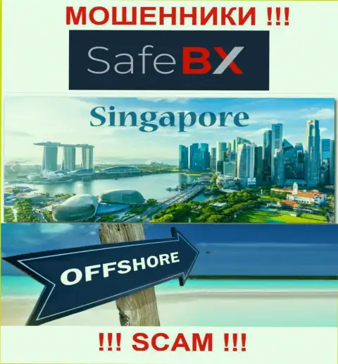 Singapore - офшорное место регистрации мошенников SafeBX, предоставленное у них на сайте