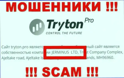 Данные об юр лице Тритон Про - это контора Jerminus LTD