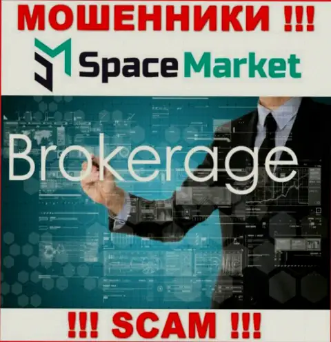 Сфера деятельности противозаконно действующей конторы SpaceMarket Pro - это Брокер