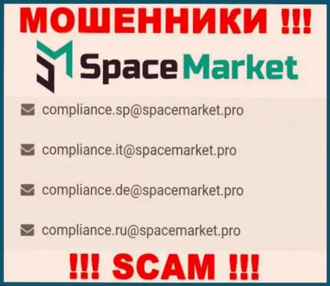 На адрес электронного ящика, предоставленный на сайте мошенников SpaceMarket, писать сообщения не советуем - это АФЕРИСТЫ !