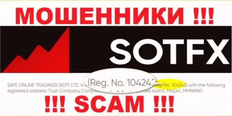 Как представлено на официальном web-ресурсе мошенников SotFX Com: 10424 - это их номер регистрации