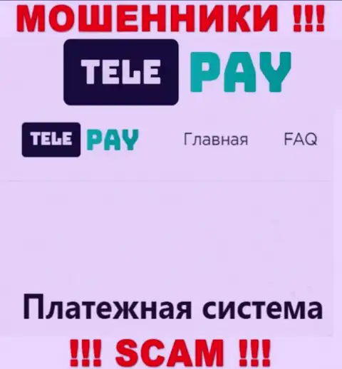 Основная работа Tele Pay - это Платежная система, будьте крайне внимательны, работают незаконно