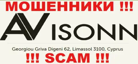 Avisonn - это ЖУЛИКИ !!! Сидят в оффшорной зоне по адресу Georgiou Griva Digeni 62, Limassol 3100, Cyprus и воруют деньги клиентов