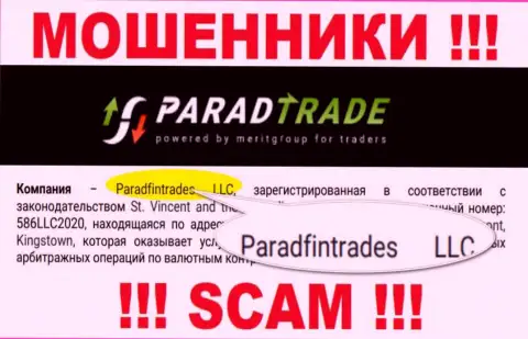 Юридическое лицо мошенников ParadTrade - Paradfintrades LLC