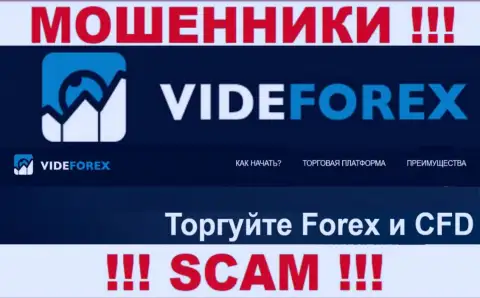 Связавшись с VideForex Com, область работы которых ФОРЕКС, можете лишиться своих финансовых средств