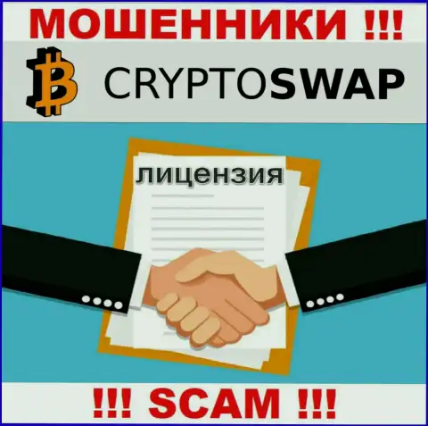 У организации Crypto Swap Net не имеется разрешения на осуществление деятельности в виде лицензии - это ВОРЫ