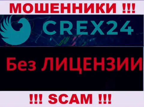 У мошенников Crex24 на сайте не предложен номер лицензии на осуществление деятельности компании !!! Будьте очень бдительны