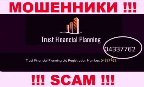 Регистрационный номер мошеннической компании Trust-Financial-Planning Com: 04337762