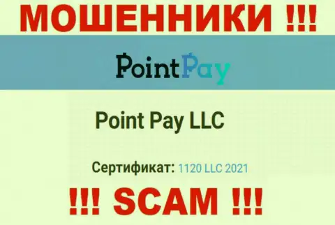 Номер регистрации противозаконно действующей конторы Point Pay LLC - 1120 LLC 2021