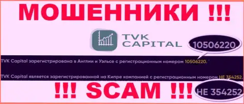 Будьте очень бдительны, наличие номера регистрации у конторы TVK Capital (10506220) может оказаться приманкой