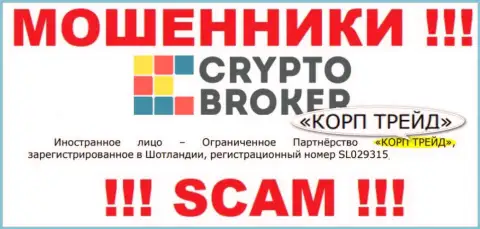 Инфа об юридическом лице интернет-обманщиков Крипто Брокер