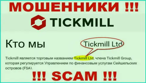 Остерегайтесь мошенников Tickmill Com - наличие данных о юр лице Tickmill Ltd не сделает их приличными