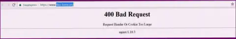 Официальный веб-ресурс forex брокера Fibo Forex несколько дней заблокирован и показывает - 400 Bad Request (ошибка)