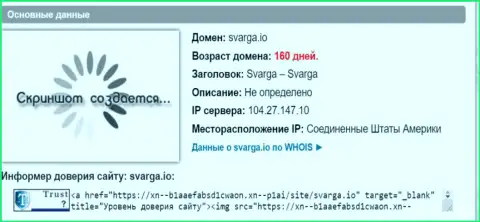 Возраст домена форекс брокерской компании Сварга, исходя из справочной инфы, полученной на web-сервисе doverievseti rf