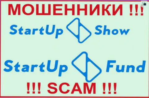 Идентичность логотипов мошеннических контор StarTupShow Ltd и StarTup Fund налицо