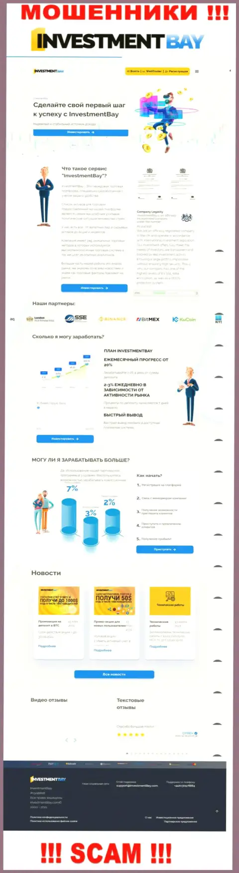 Официальная web страничка жульнического проекта ИнвестментБэй Ком