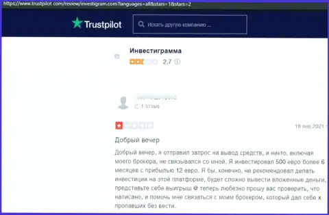 Срочно забирайте средства из InvestiGram Com - отзыв облапошенного наивного клиента