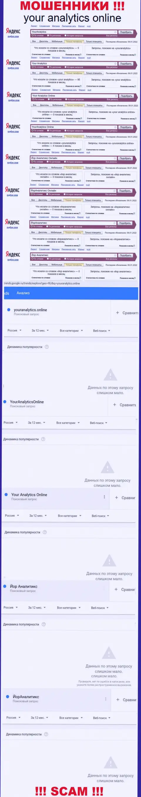 Статистические данные запросов по бренду Йор Аналитикс Онлайн