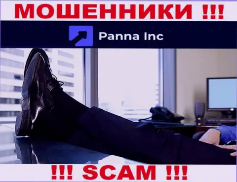 Абсолютно никаких данных о своем руководстве, internet мошенники Panna Inc не предоставляют