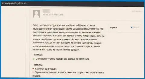 Отзыв о Crypto-Broker Ru - это слив, накопления доверять крайне рискованно