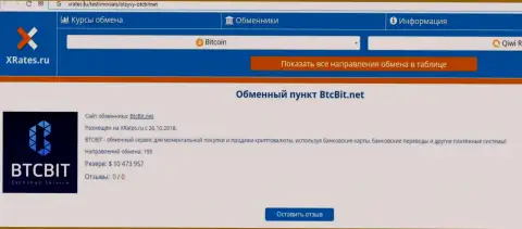 Статья об online обменнике БТЦ Бит на веб-портале хрейтес ру