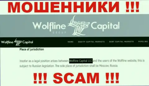 Юр лицо конторы Wolfline Capital - это ООО Волфлайн Кэпитал