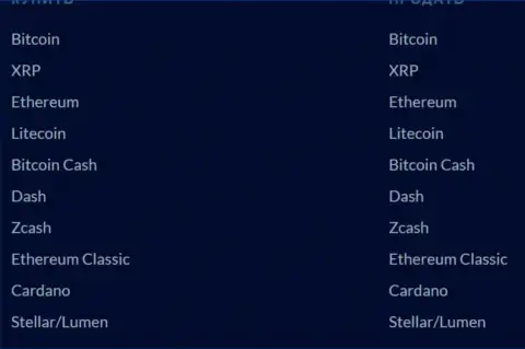 Перечень крипто валют, которые Вы сможете поменять в онлайн обменнике БТЦ Бит, предоставленный на интернет-портале btcbit net