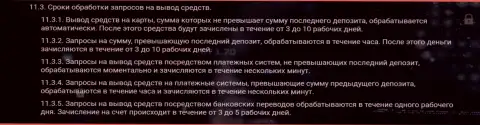 Период времени обработки запроса на вывод депозитов в дилинговой компании Зиннейра Ком