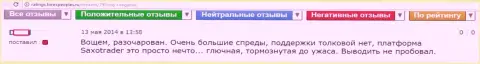 Создатель данного объективного отзыва огорчен совместной работой с СаксоБанк